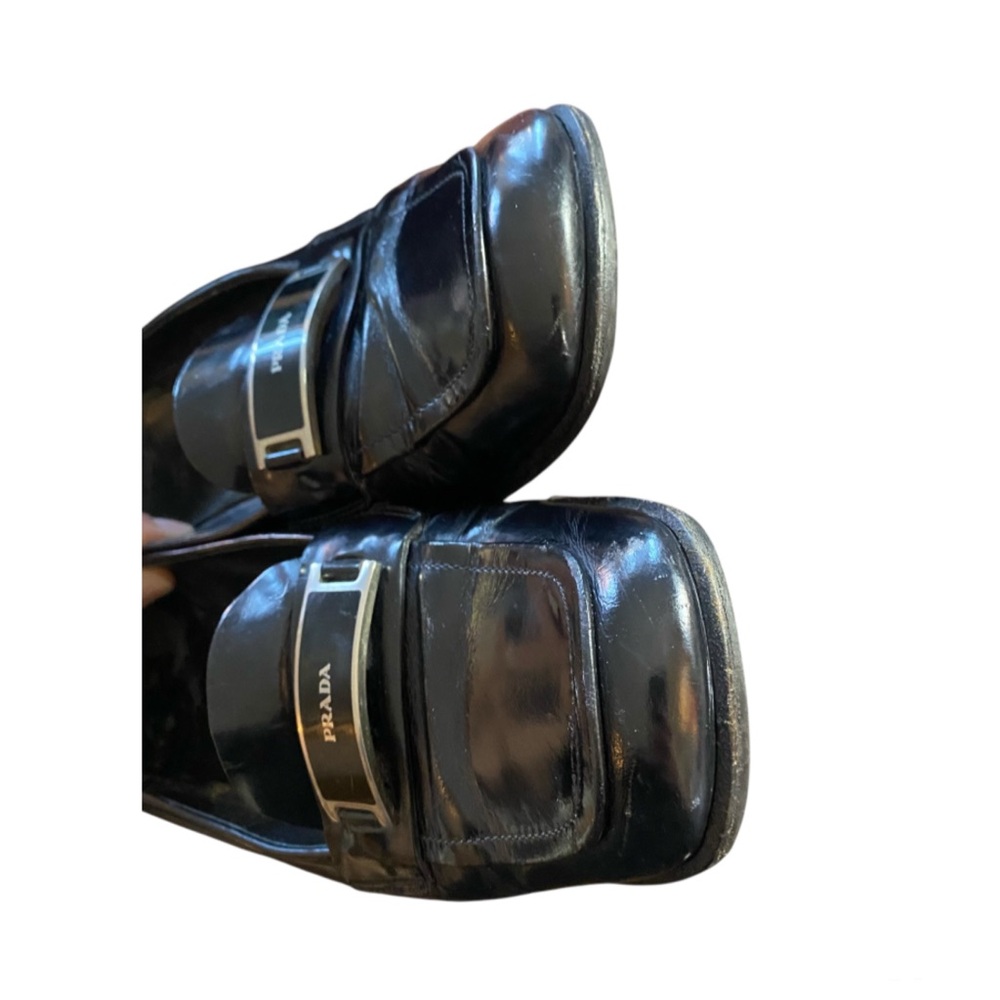 PRADA Vintage Classic Black Patent Leather Loafer Moccasin Shoes EU 39.5 US8.5 - Picture 6 of 11